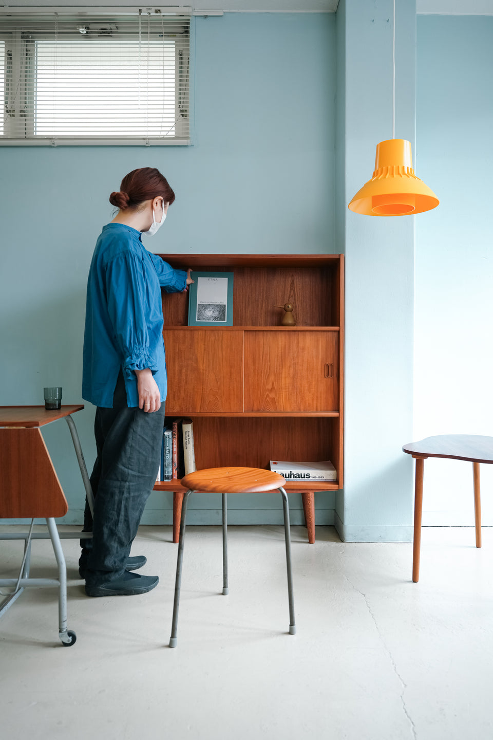 Teak Bookcase Shelf with Door Danish Vintage/デンマークヴィンテージ ブックケース シェルフ扉付き チーク材