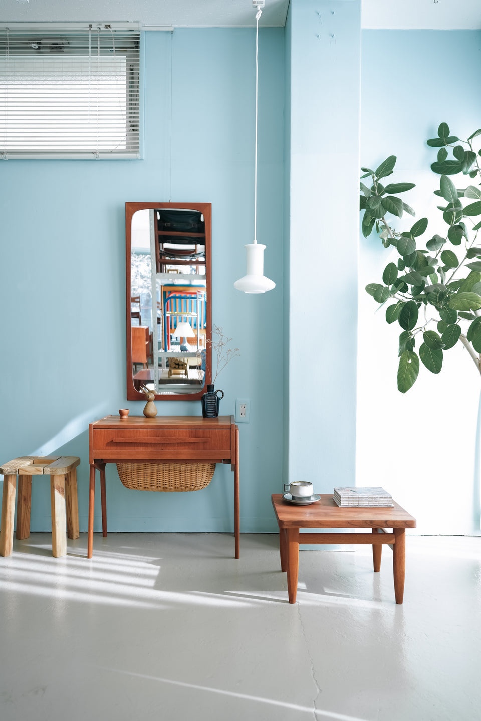 Teak Frame Wall Mirror Danish Vintage/チークフレーム ウォールミラー 壁掛け 鏡 デンマークヴィンテージ