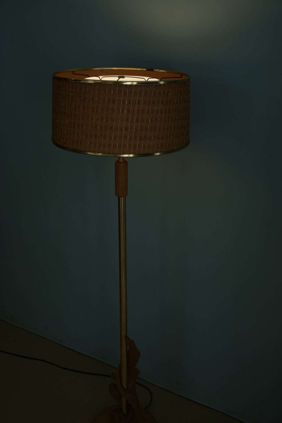 US Vintage Hand-Carved Floor Stand Light/アメリカヴィンテージ フロアスタンド ライト ミッドセンチュリー