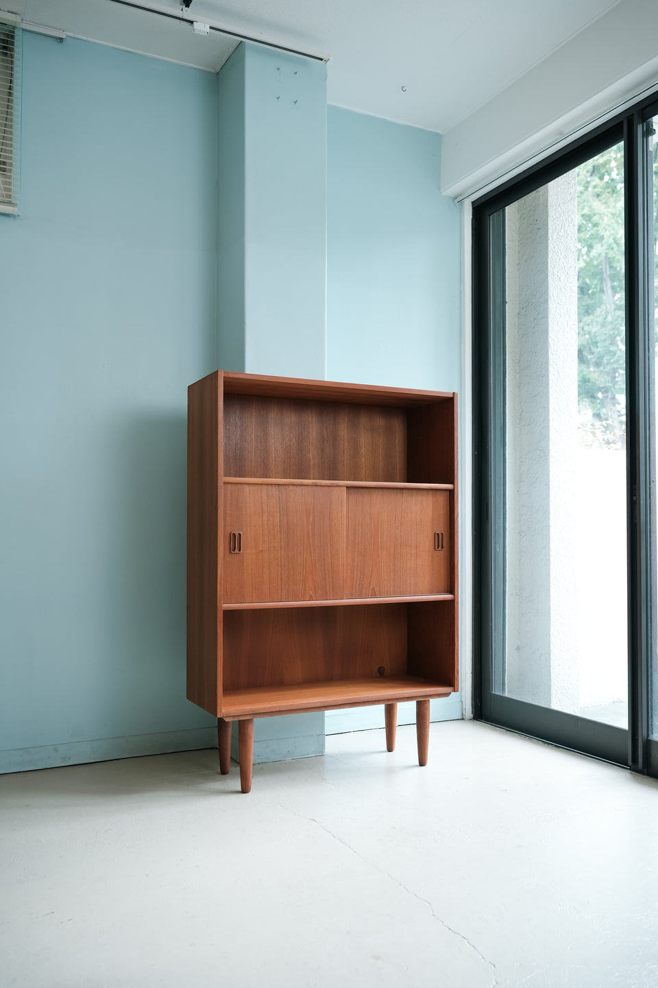 Bookcase Teak with Door Danish Vintage/デンマークヴィンテージ ブックケース シェルフ 本棚 チーク材