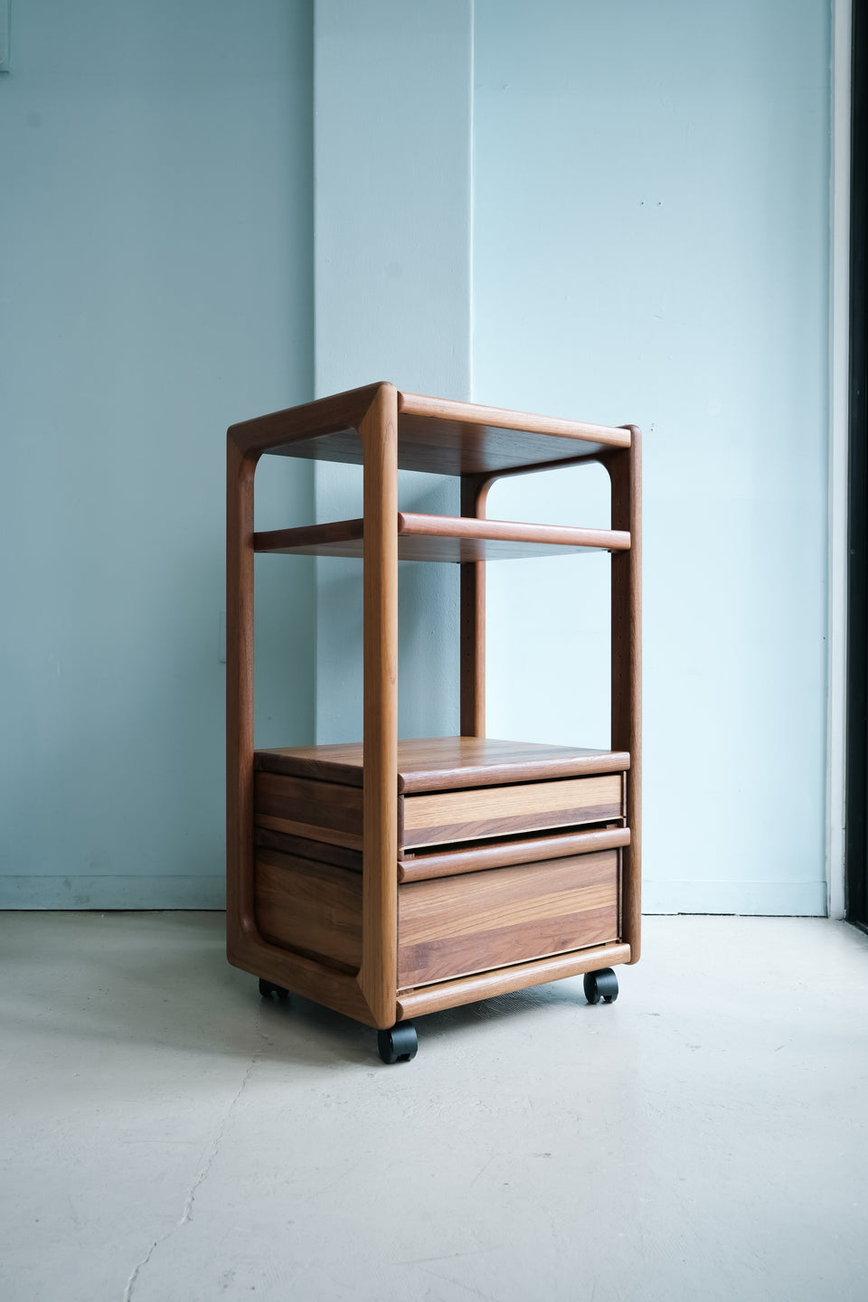 Danish Vintage Teak Wagon Shelf with Drawer/デンマークヴィンテージ ワゴン シェルフ チーク材