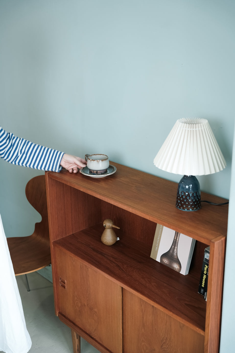 Teak Bookcase with Slide Door Danish Vintage/デンマークヴィンテージ ブックケース 扉付き チーク材