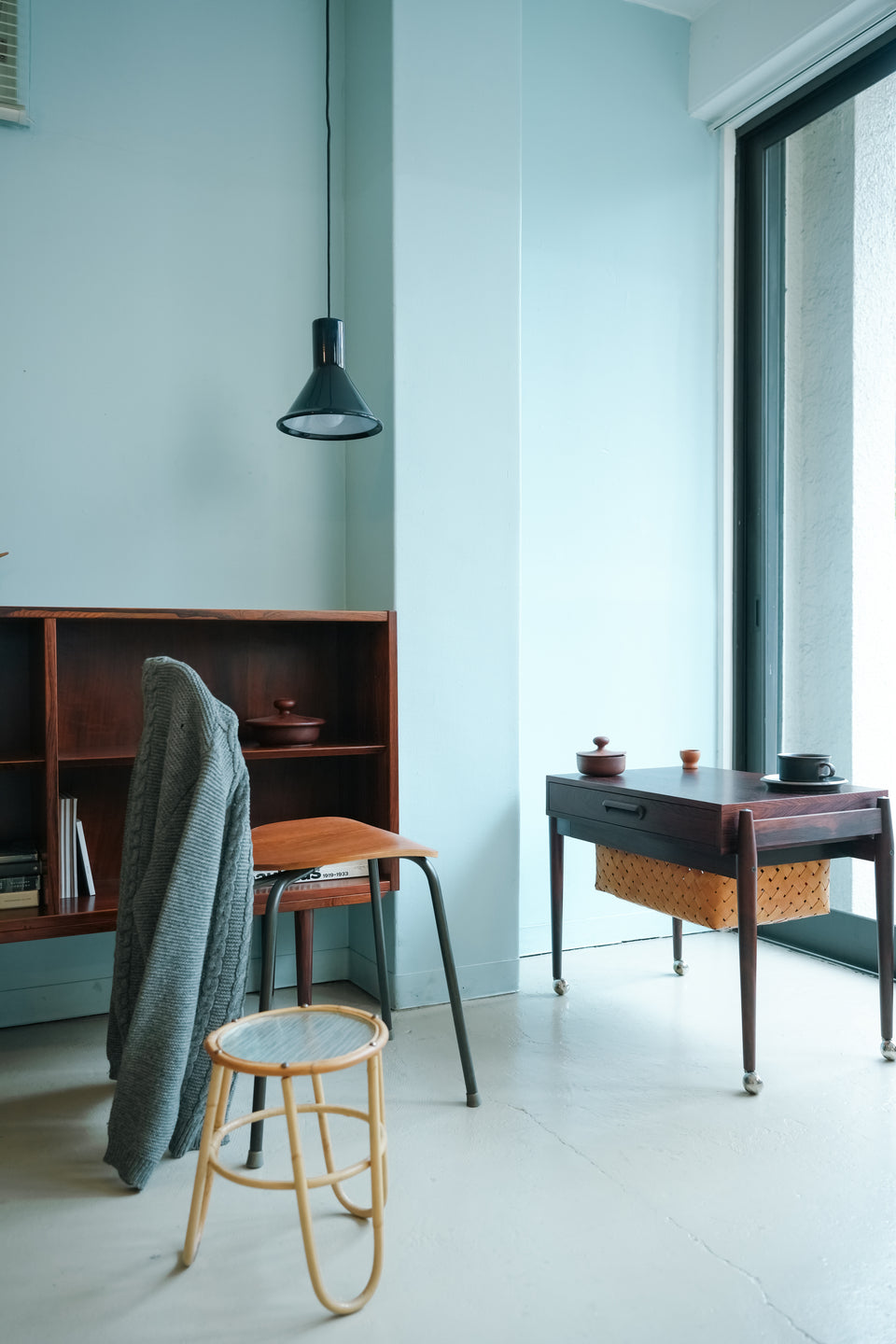 Danish Vintage Teak Pot and with Brush/デンマークヴィンテージ ポット 蓋付きボウル ブラシ チーク材 北欧インテリア