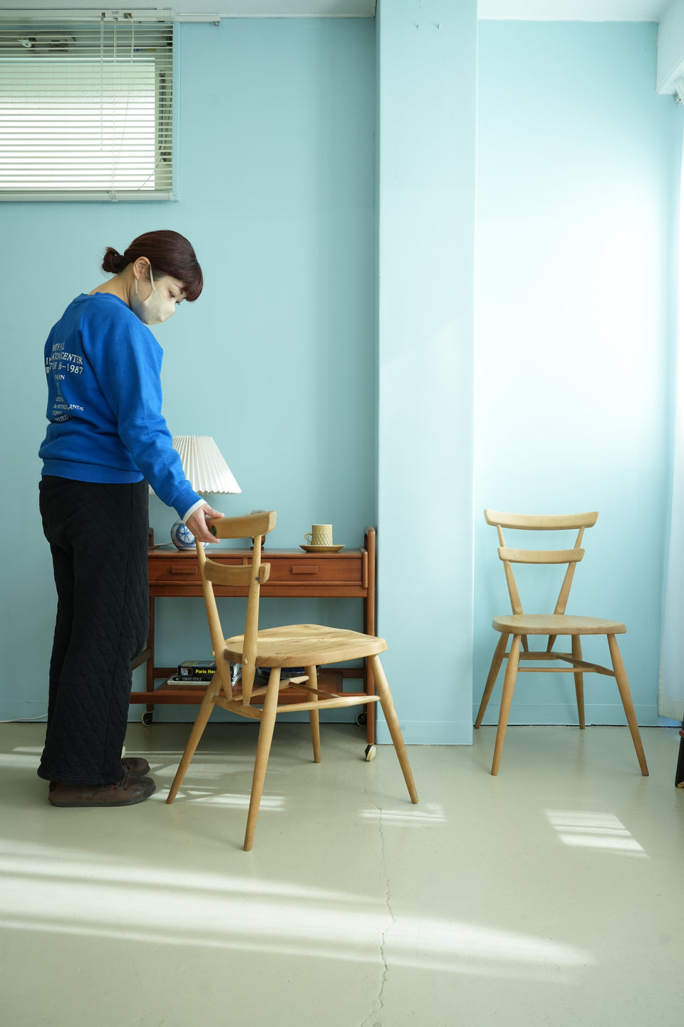Ercol UK Vintage Stacking Chair/イギリスヴィンテージ アーコール スタッキングチェア 椅子 グリーンドット
