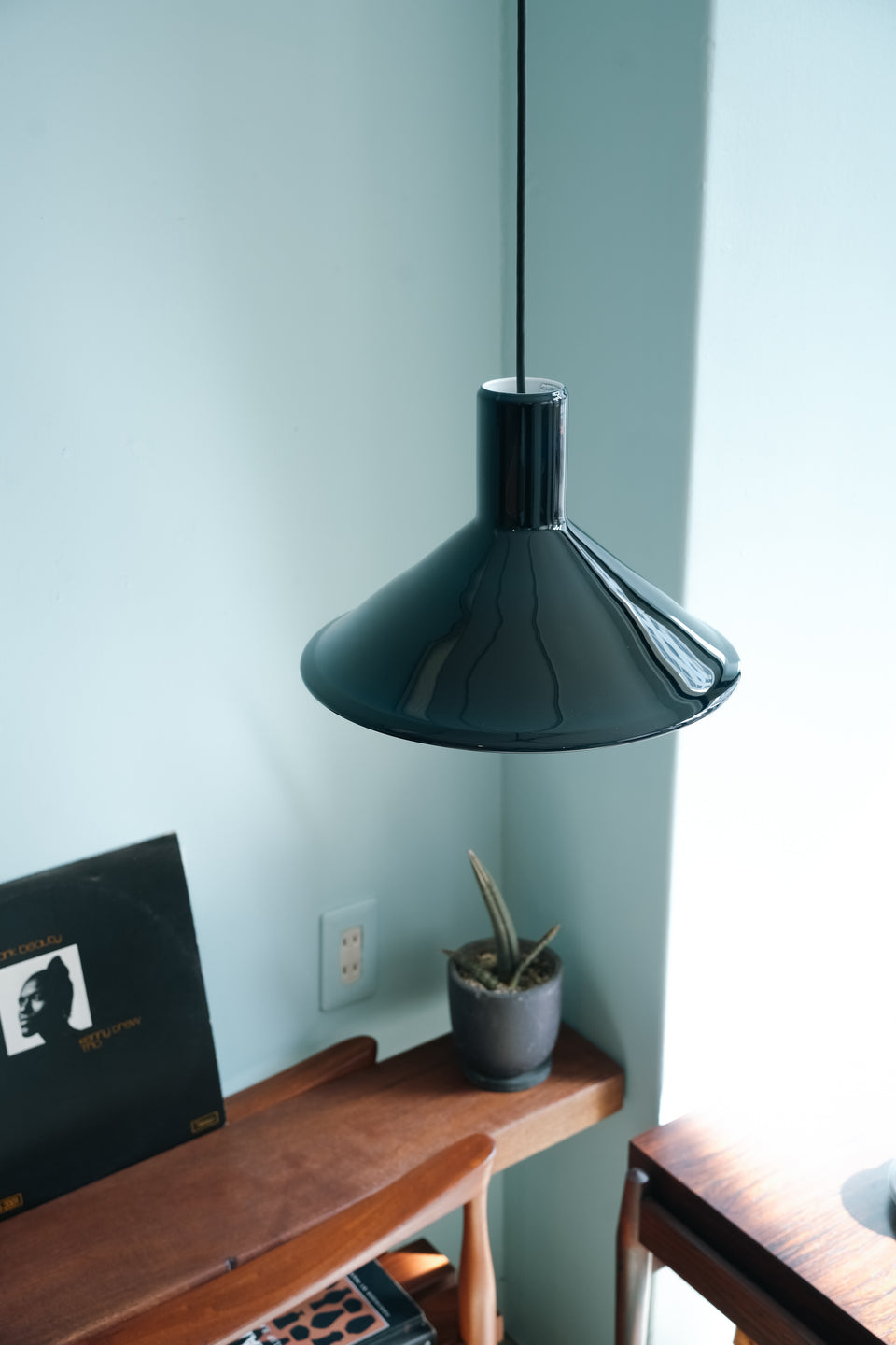 Holmegaard Pendant Light P&T Blue Michael Bang/ホルムガード ペンダントライト マイケル・バング ブルー 照明 デンマークヴィンテージ
