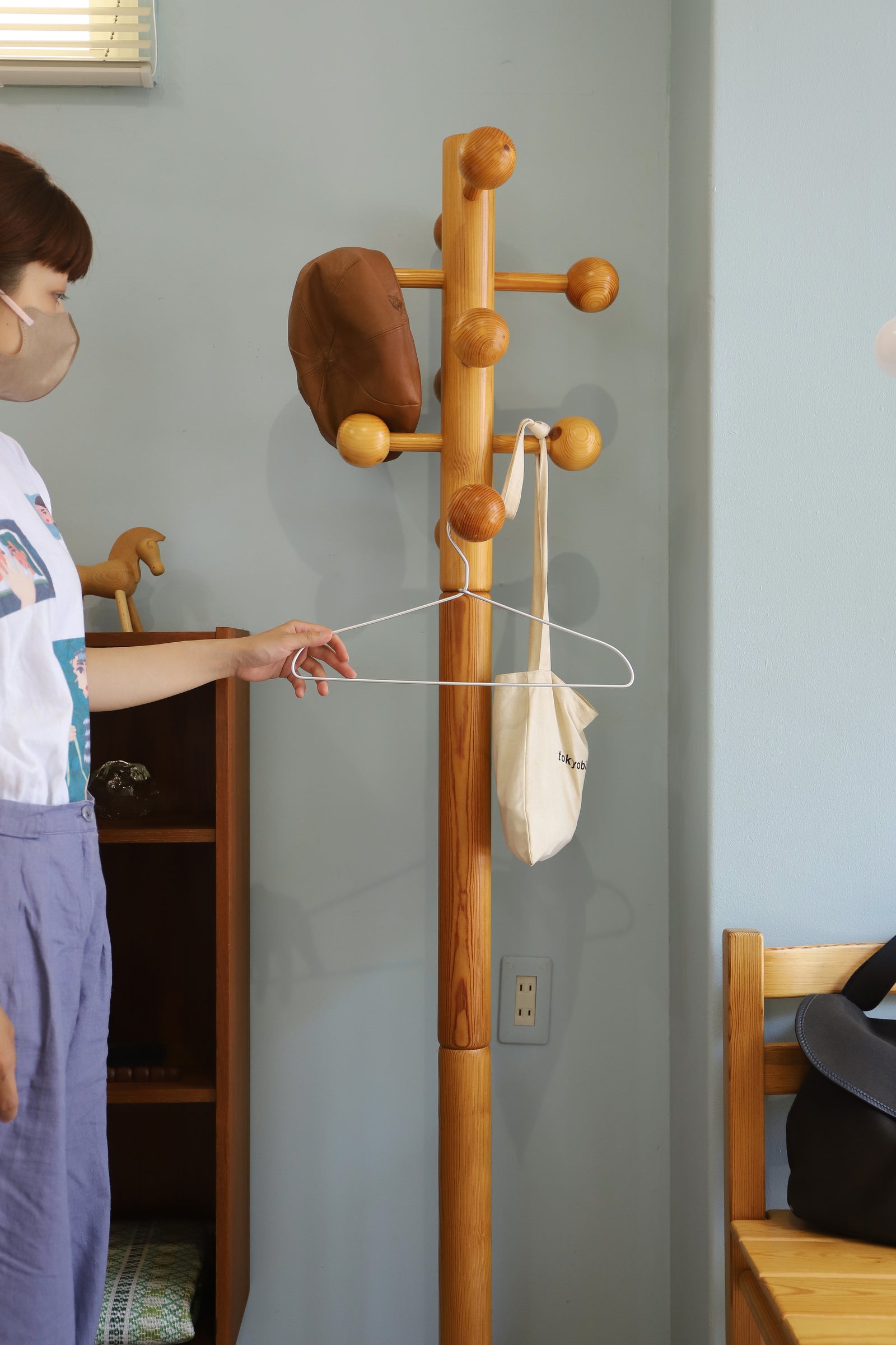 コートスタンド ハンガーラック パイン材 イタリアンモダン/Pinewood Coat Hanger Rack Italian Modern