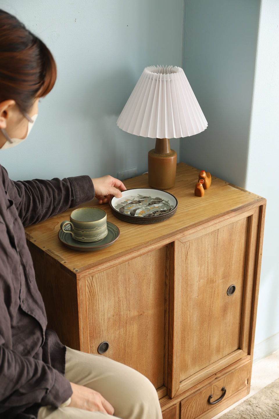 Japanese Vintage Wooden Tea Cabinet/ジャパンヴィンテージ 茶箪笥 キャビネット レトロモダン