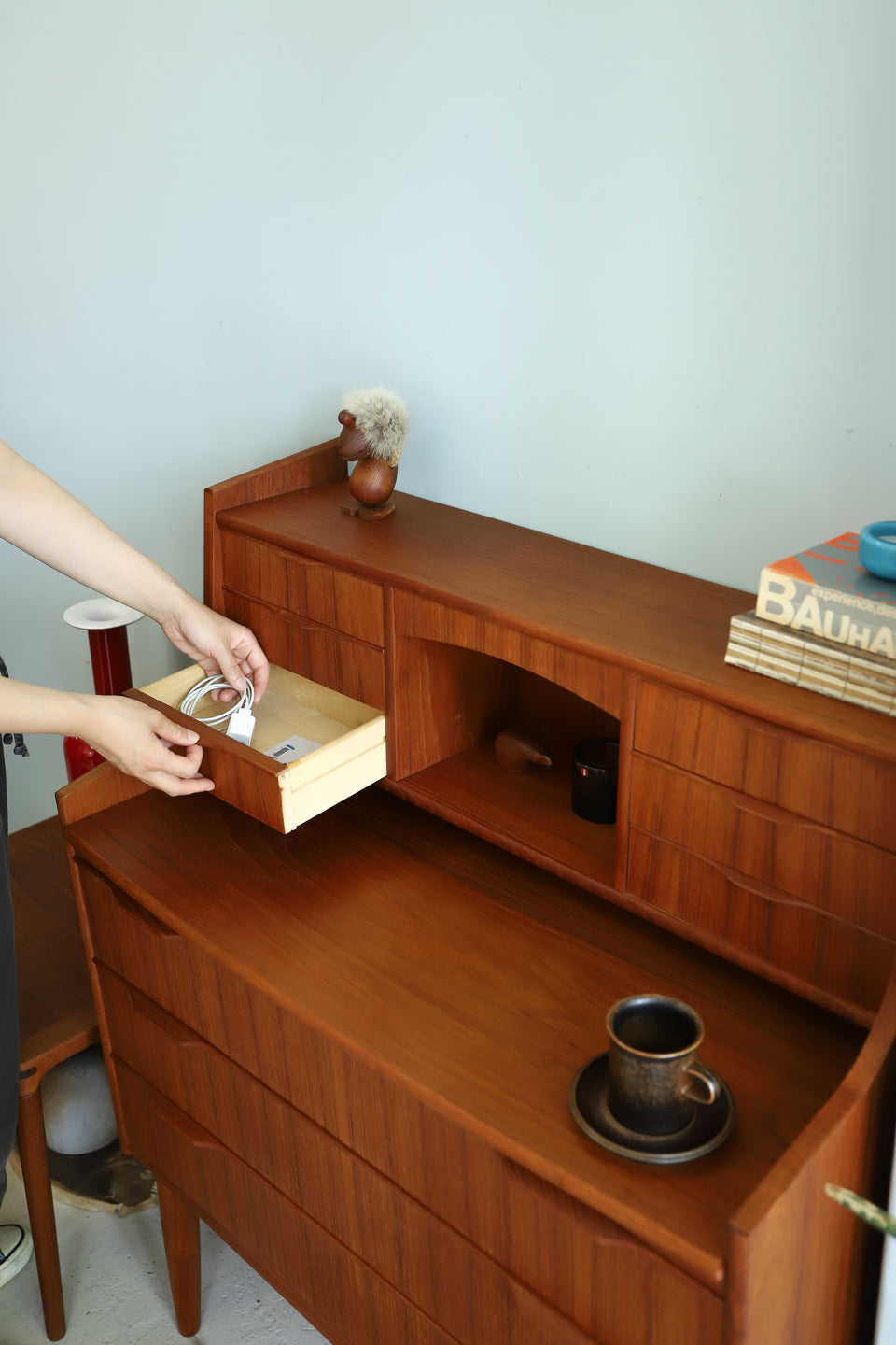 Danish Vintage Writing Bureau with Mirror/デンマークヴィンテージ ライティングビューロー ミラー付き 北欧家具