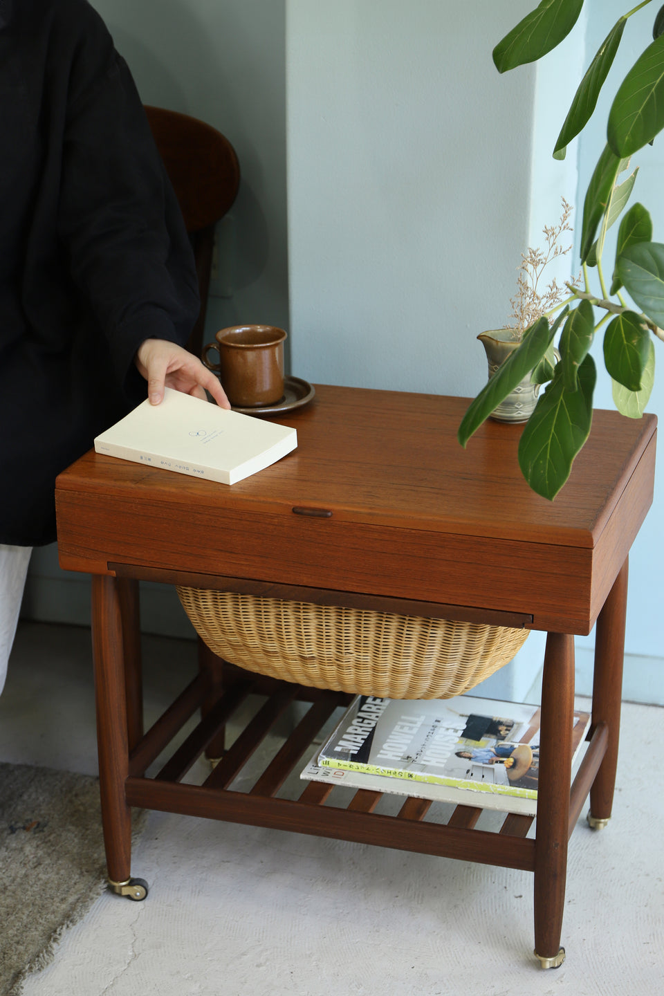 Danish Vintage Sewing Table Wagon Ejvind A. Johansson R101/デンマークヴィンテージ ソーイング テーブル ワゴン