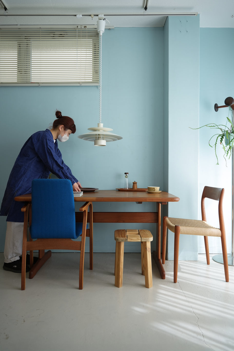 Japanese Vintage Teakwood Dining Table/ジャパンヴィンテージ ダイニングテーブル チーク集成材 北欧モダン
