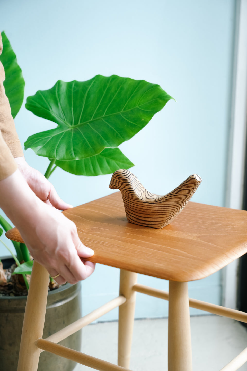 Scandinavian Vintage Pine Bird Object/北欧ヴィンテージ 鳥のオブジェ パイン材