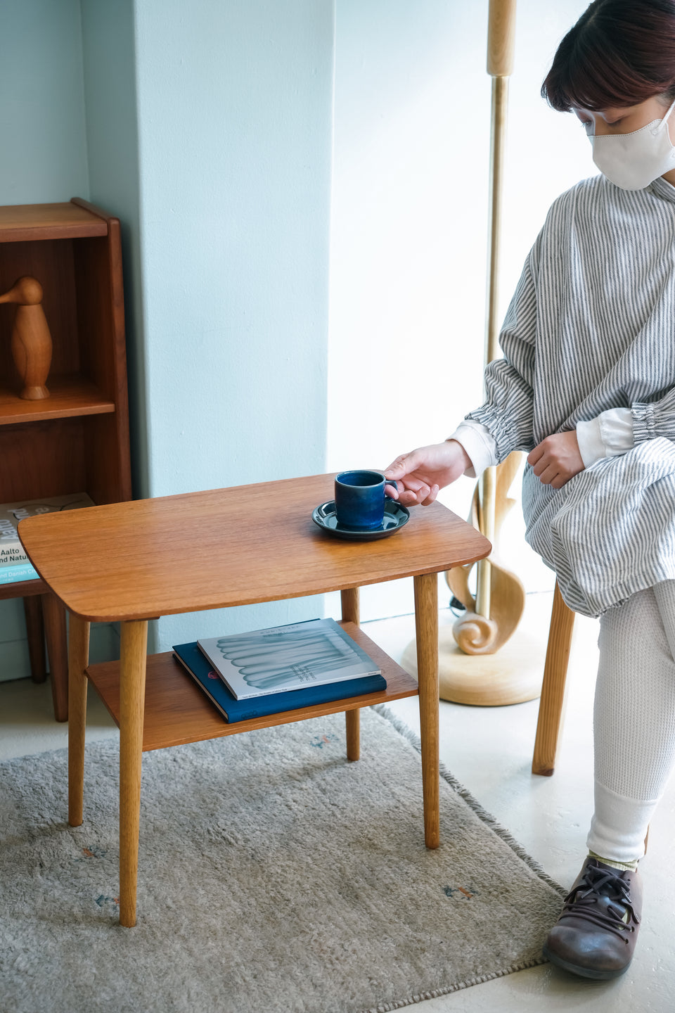 Side Table with Rack Danish Vintage/デンマークヴィンテージ サイドテーブル ラック付き