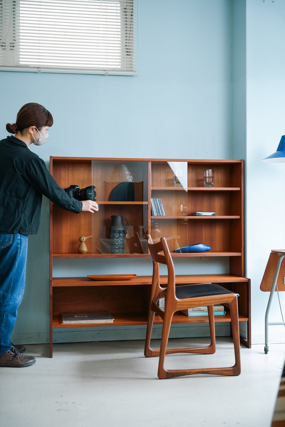 Swedish Vintage Glass Cabinet Shelf Arne Wahl-Iversen/スウェーデンヴィンテージ ガラスキャビネット シェルフ アルネ・ウォール・イヴェルセン