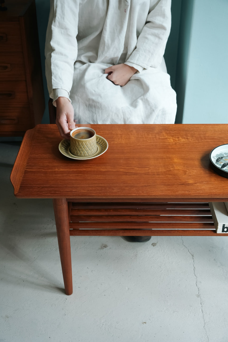 Teakwood Coffee Table with Rack Danish Vintage/デンマークヴィンテージ コーヒーテーブル ラック付 チーク材 北欧家具