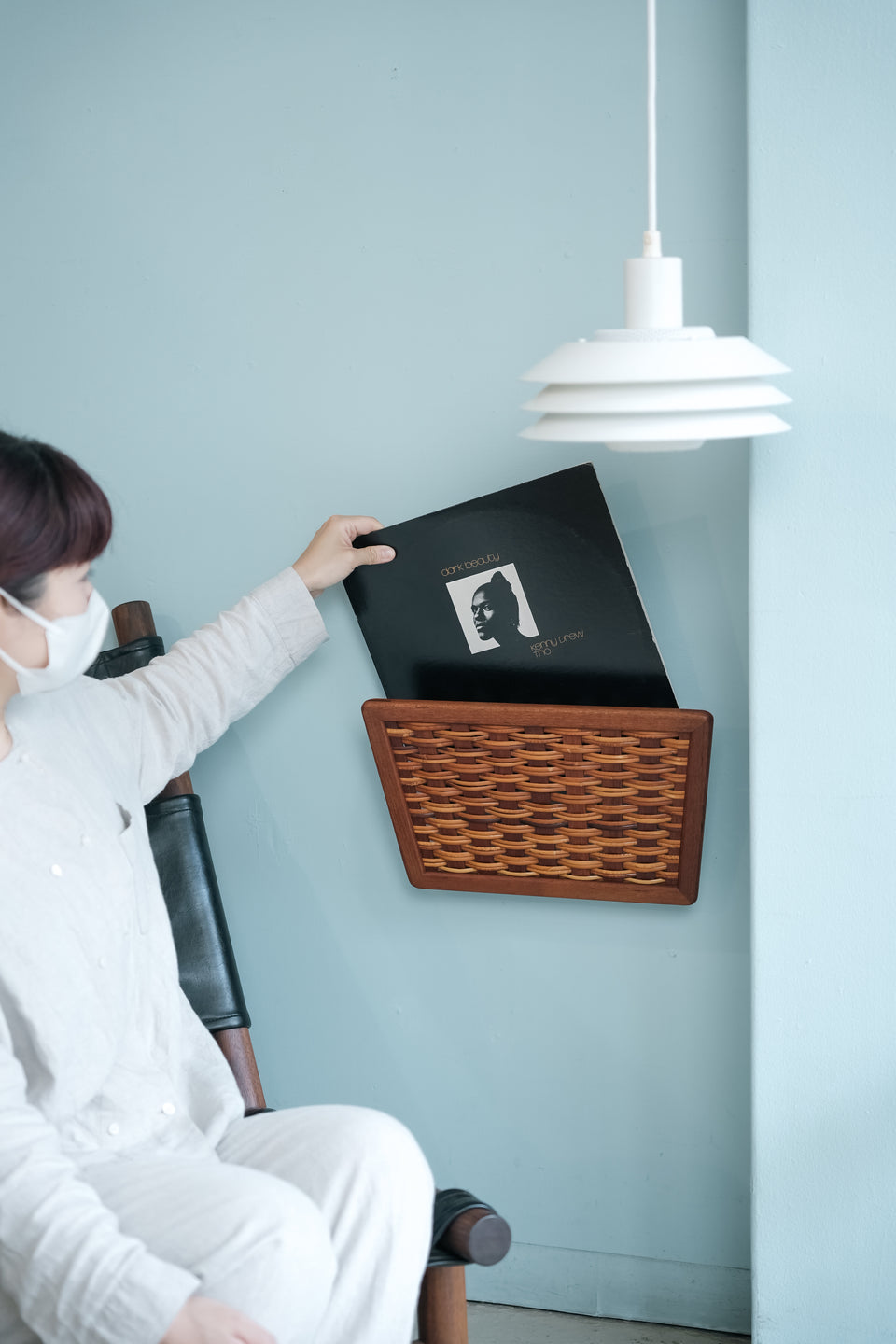 Scandinavian Teak Rattan Magazine Rack/北欧ヴィンテージ マガジンラック チーク材 ラタン
