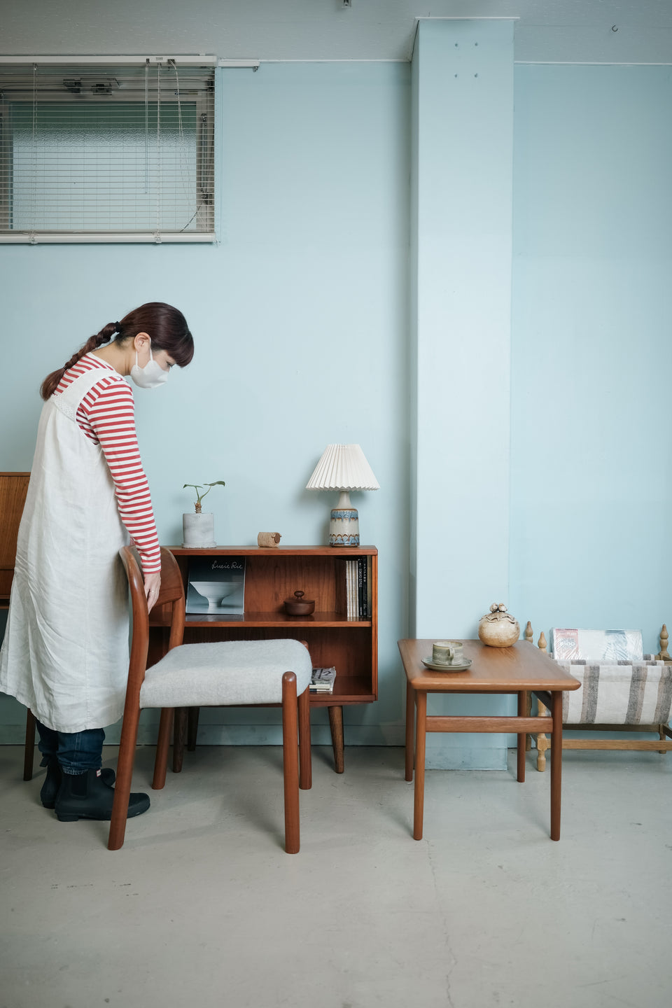 Soholm Table Lamp Beige&Blue Danish Vintage/デンマークヴィンテージ スーホルム テーブルランプ