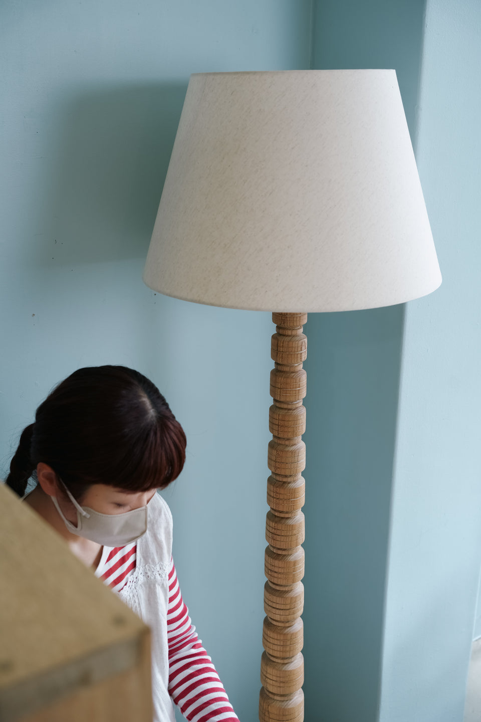 Danish Vintage Oak Solid Wood Floor Stand Light/デンマークヴィンテージ フロアスタンドライト オーク材
