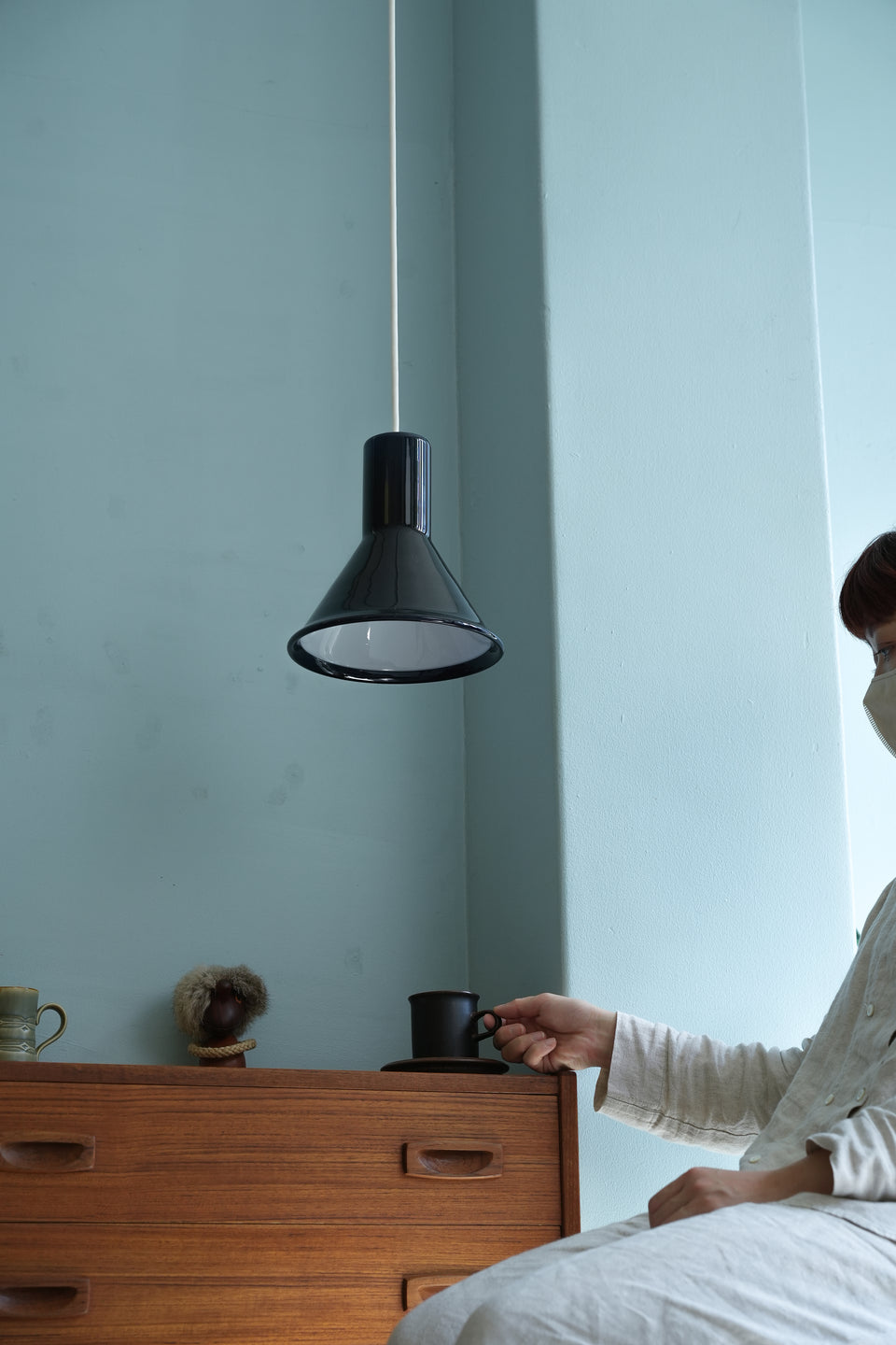 Holmegaard Pendant P&T Mini Blue Michael Bang/ホルムガード ペンダントライト ブルー ミニ 照明 デンマークヴィンテージ