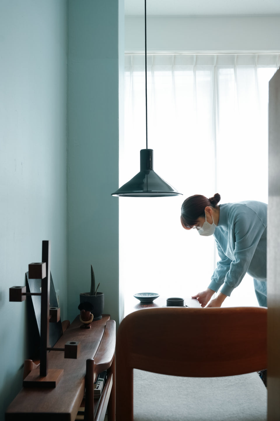 Holmegaard Pendant Light P&T Blue Michael Bang/ホルムガード ペンダントライト マイケル・バング ブルー 照明 デンマークヴィンテージ