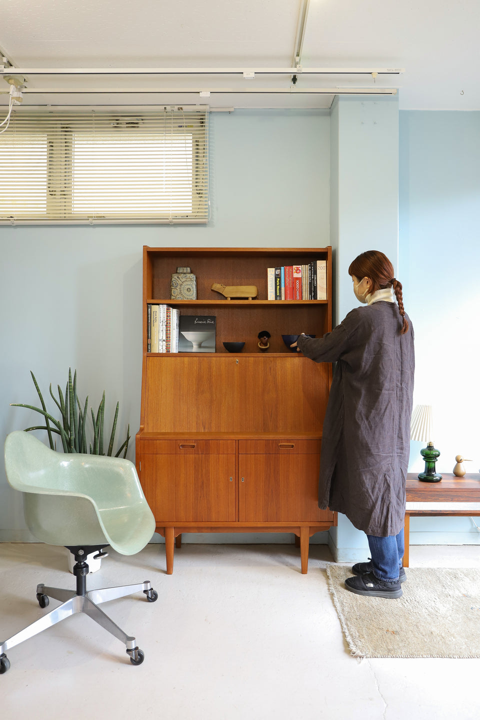 Danish Vintage Bookcase Writing Bureau H.P.Hansen Møbelindustri/デンマークヴィンテージ H.P.ハンセン ブックケース ライティングビューロー 北欧家具