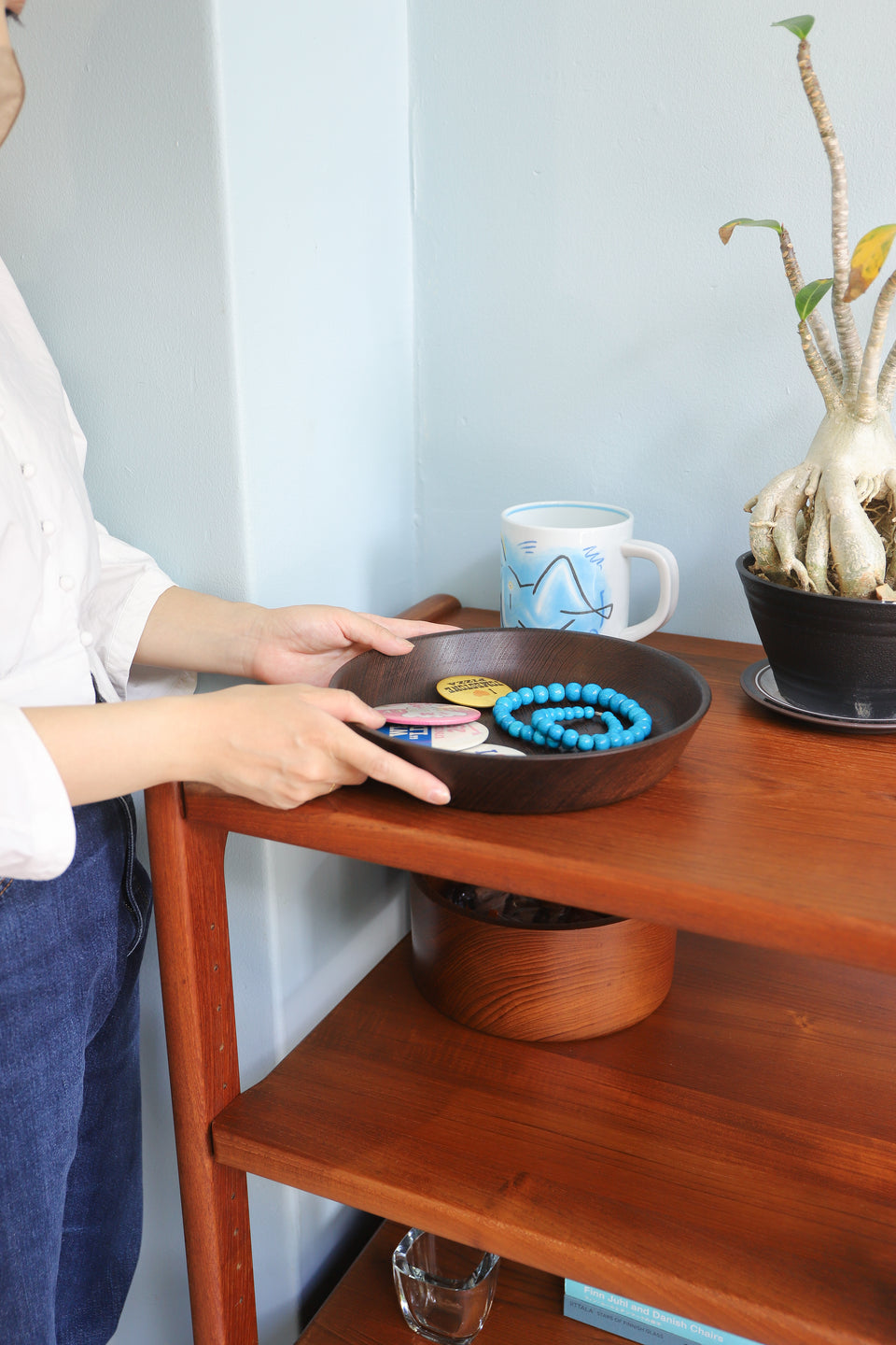 Danish Vintage FRANTZ V. Lyngby Wooden Bowl Tray/デンマークヴィンテージ 木製ボウル トレイ 北欧雑貨