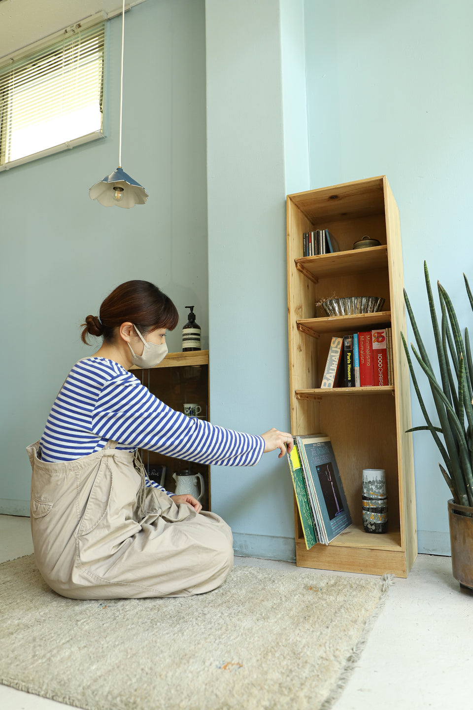 Japanese Vintage Tall Wooden Shelf/ジャパンヴィンテージ 木製シェルフ 本棚 古道具 レトロ