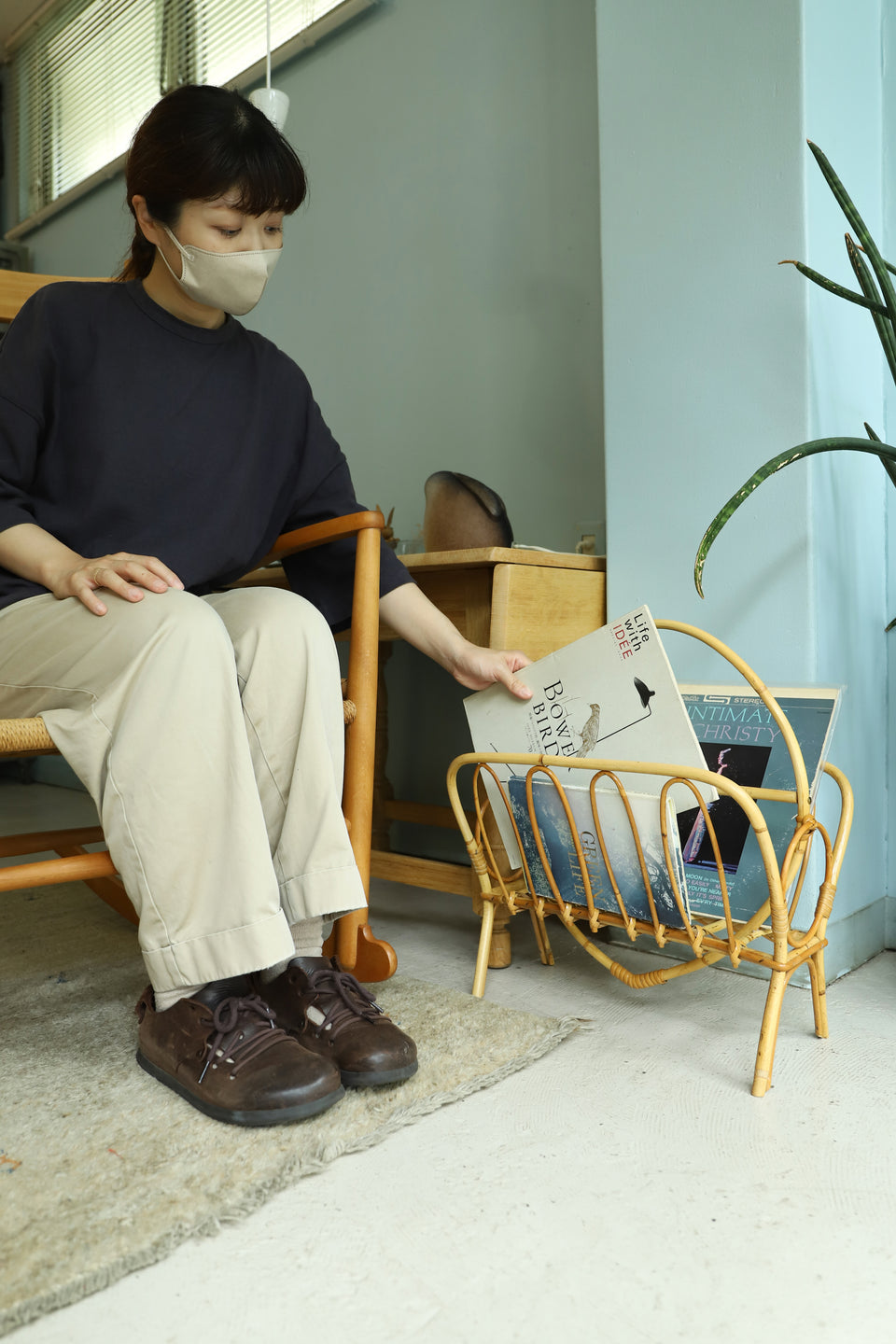 Euro Vintage Rattan Magazine Rack/ヨーロッパヴィンテージ ラタン マガジンラック