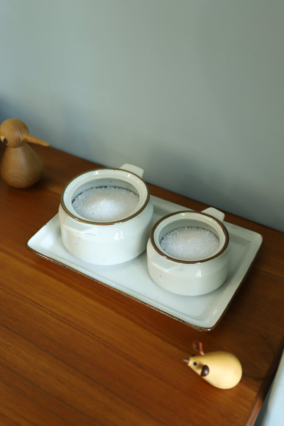 Japanese Vintage earth stone Tableware/ジャパンヴィンテージ アースストーン 食器 3点セット 昭和レトロ