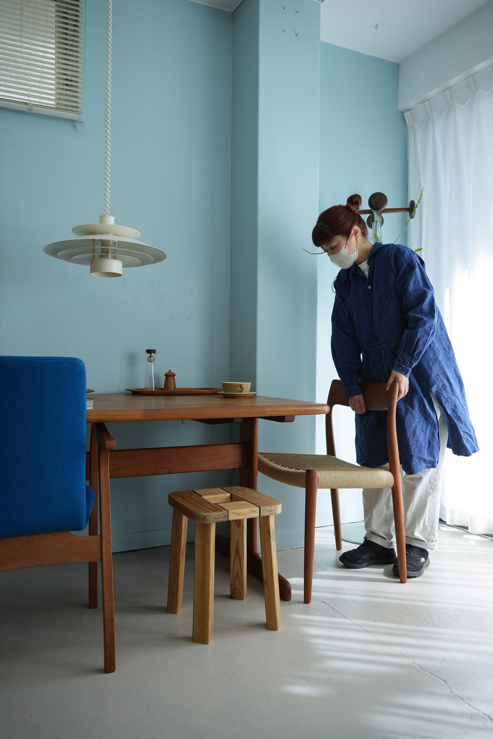 Japanese Vintage Teakwood Dining Table/ジャパンヴィンテージ ダイニングテーブル チーク集成材 北欧モダン
