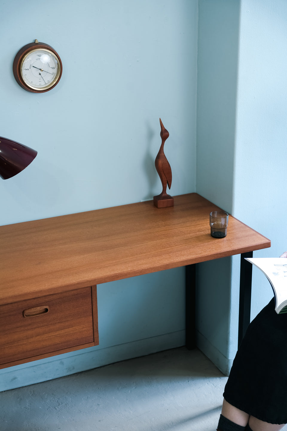 Scandinavian Vintage Teak Iron Desk/北欧ヴィンテージ 片袖デスク チーク材
