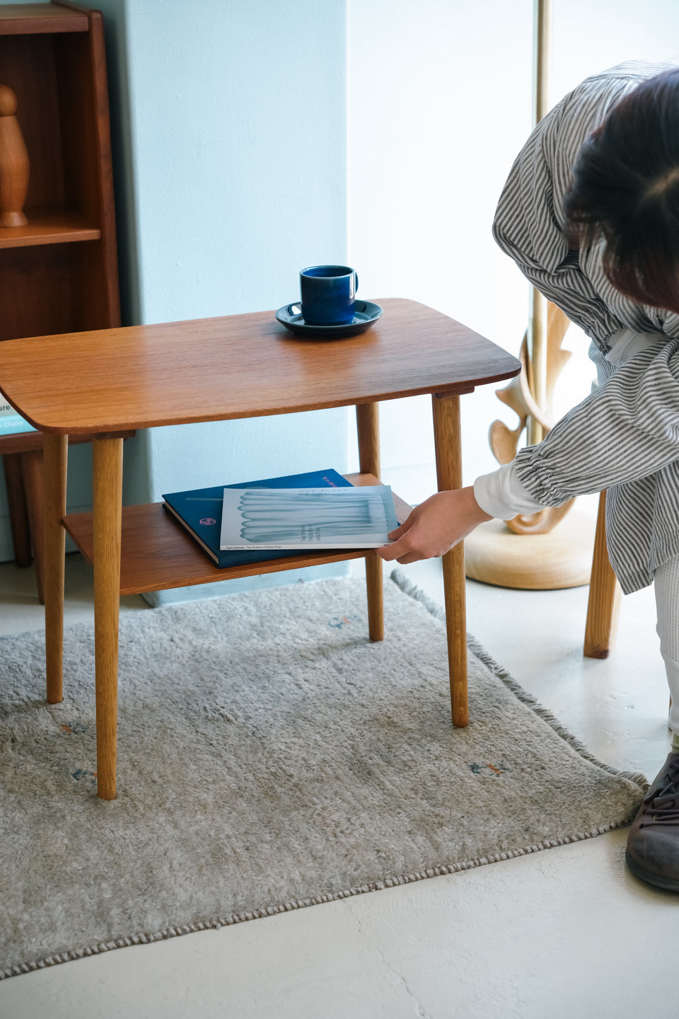 Side Table with Rack Danish Vintage/デンマークヴィンテージ サイドテーブル ラック付き