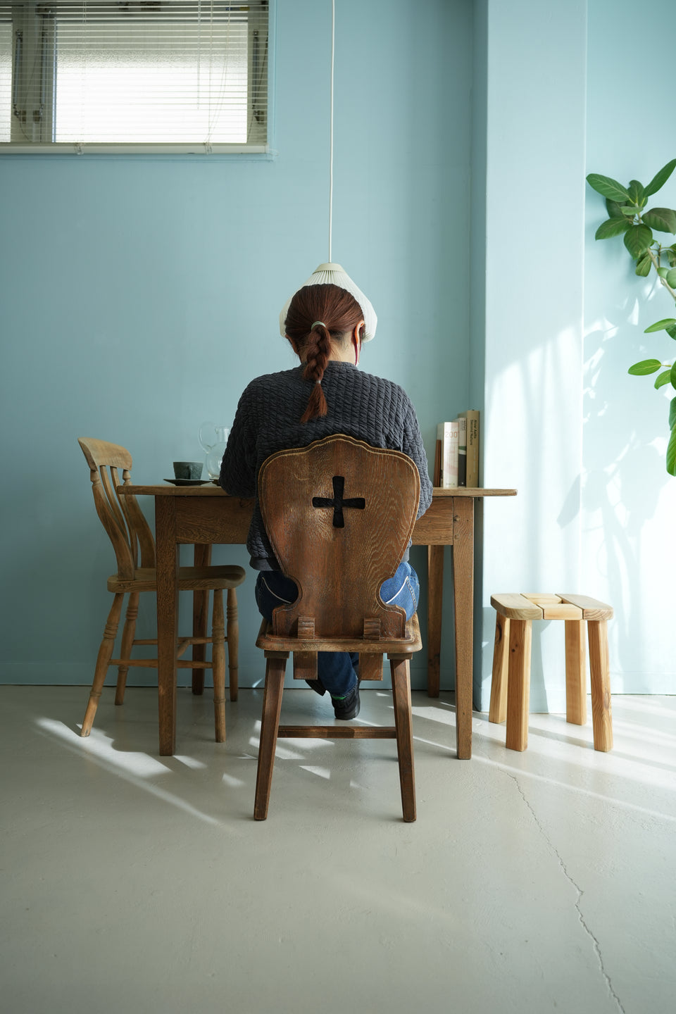 Vintage Wooden Hole Chair/ヴィンテージ ホールチェア オーク材 椅子