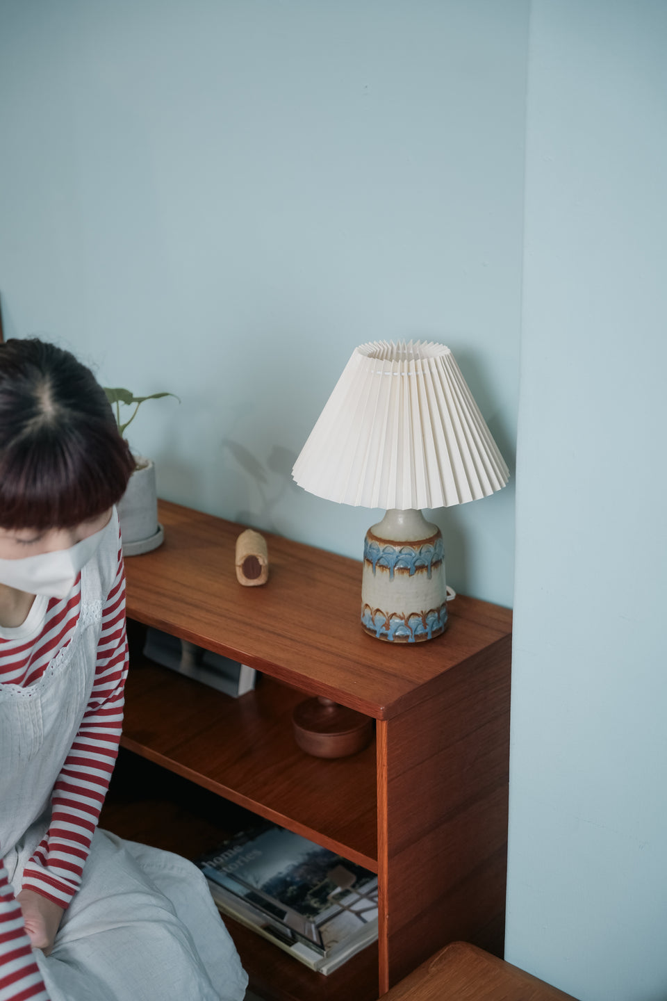 Soholm Table Lamp Beige&Blue Danish Vintage/デンマークヴィンテージ スーホルム テーブルランプ