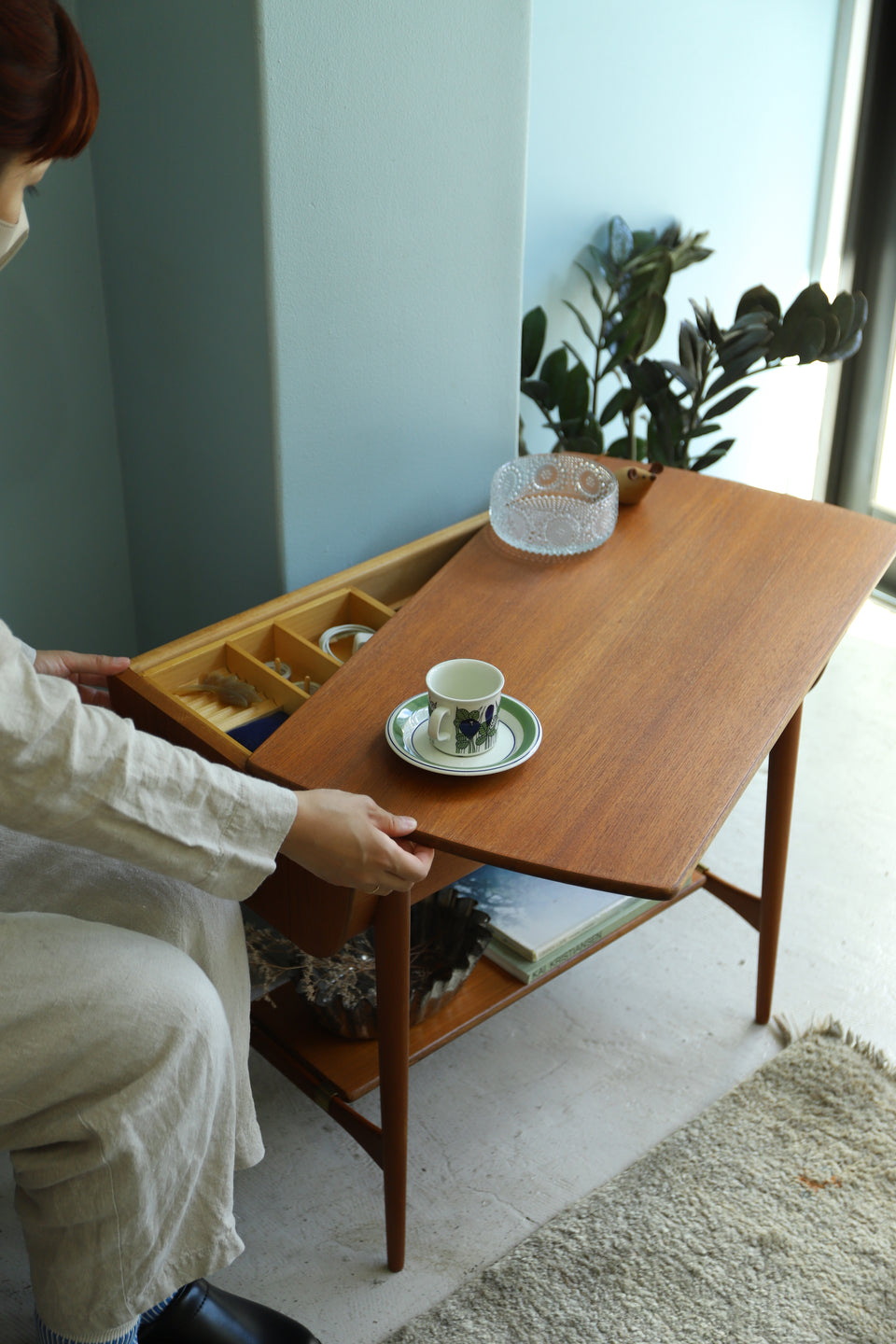 Danish Vintage Sewing Side Table/デンマークヴィンテージ ソーイングテーブル 北欧家具