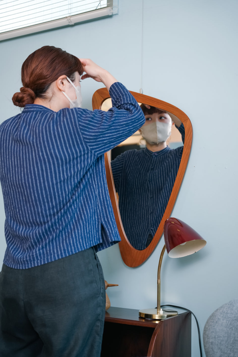 Danish Vintage M. J. Spejle Wall Mirror/デンマークヴィンテージ ウォールミラー チーク材