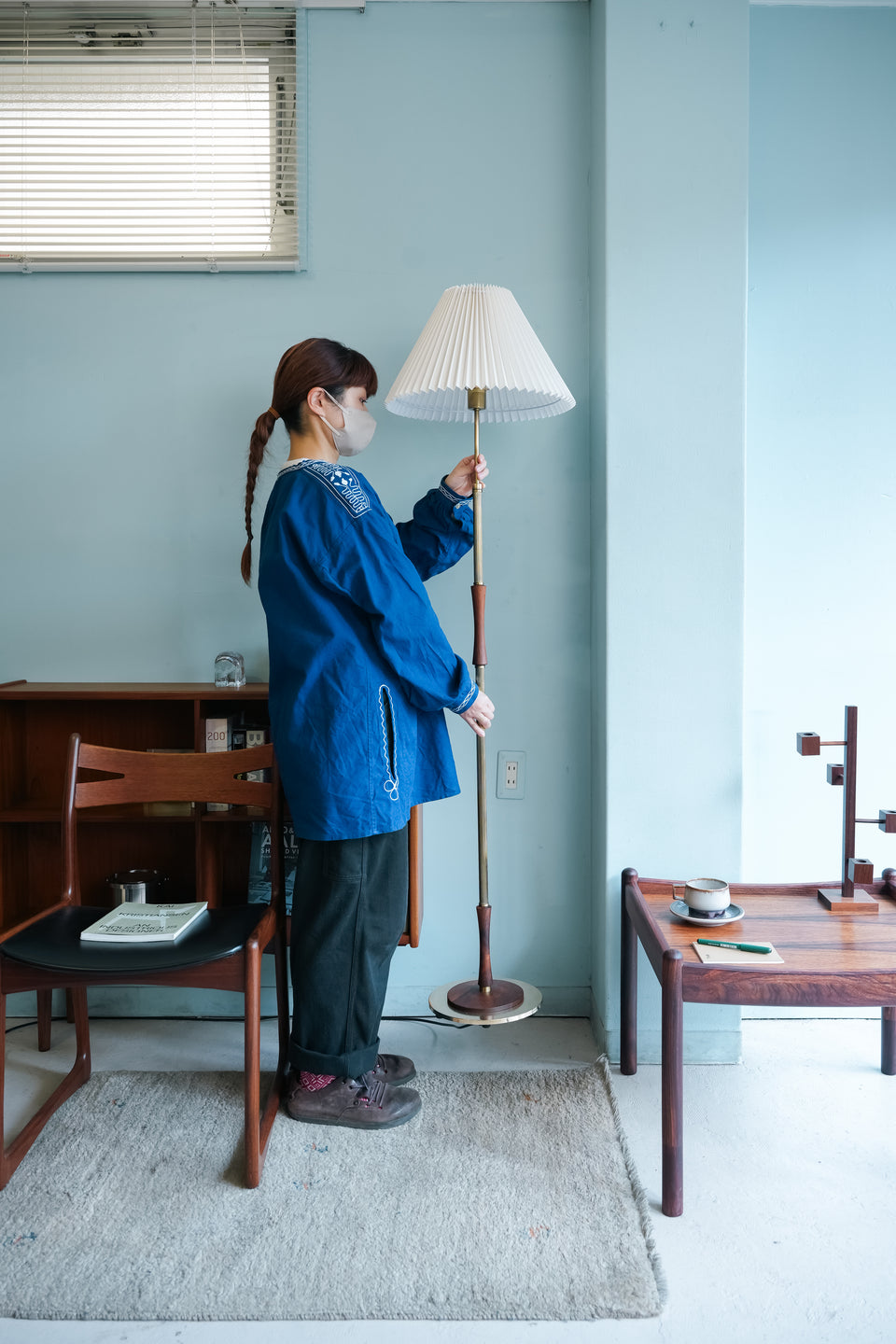 デンマークヴィンテージ フロアスタンド 照明 ローズウッド材 真鍮