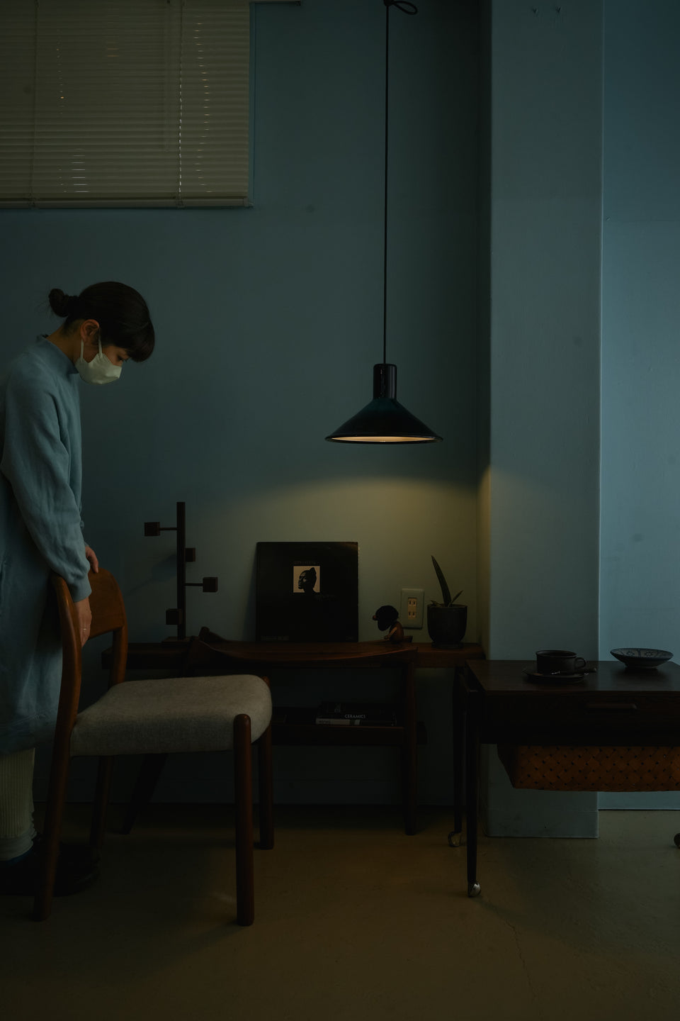 Holmegaard Pendant Light P&T Blue Michael Bang/ホルムガード ペンダントライト マイケル・バング ブルー 照明 デンマークヴィンテージ