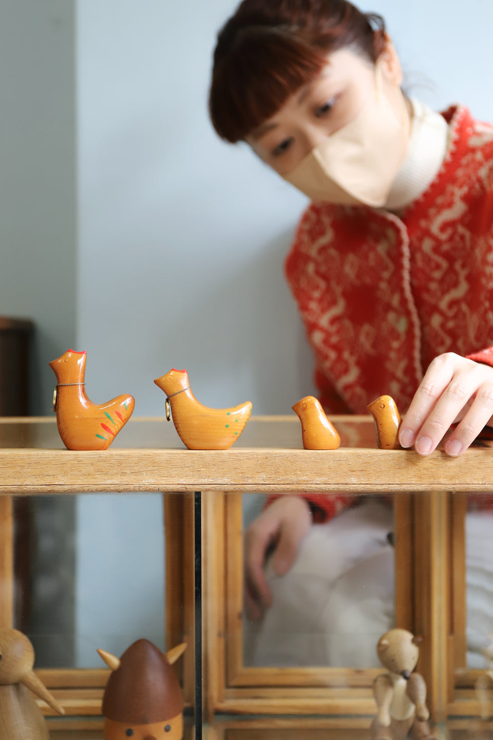 Swiss Vintage Wooden Toy Bird Antonio Vitali/アントニオ・ヴィターリ 木製玩具 ニワトリ ヒヨコ スイス ヴィンテージインテリア