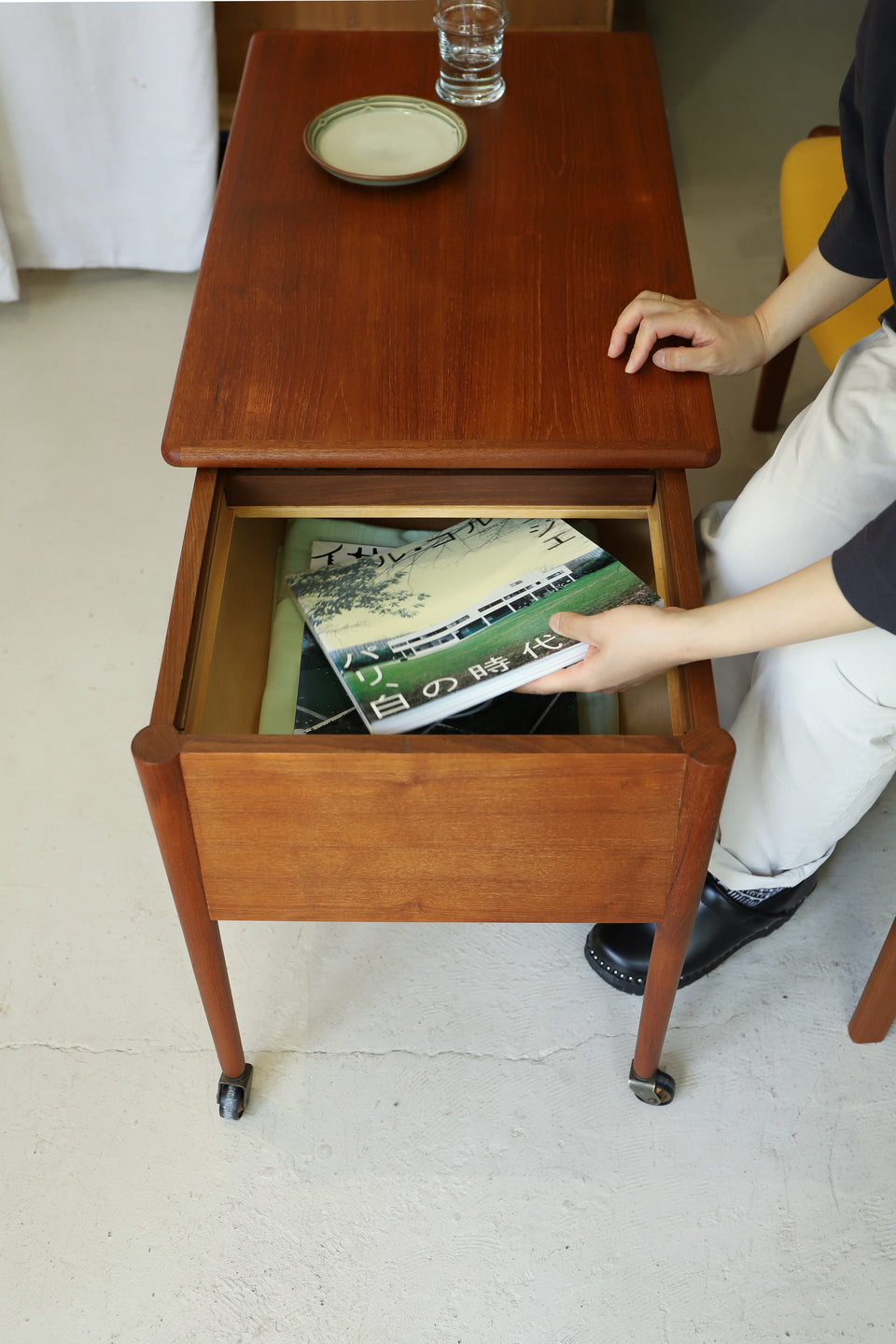 Danish Vintage Sewing Side Table/デンマークヴィンテージ ソーイング サイドテーブル ワゴン 北欧家具