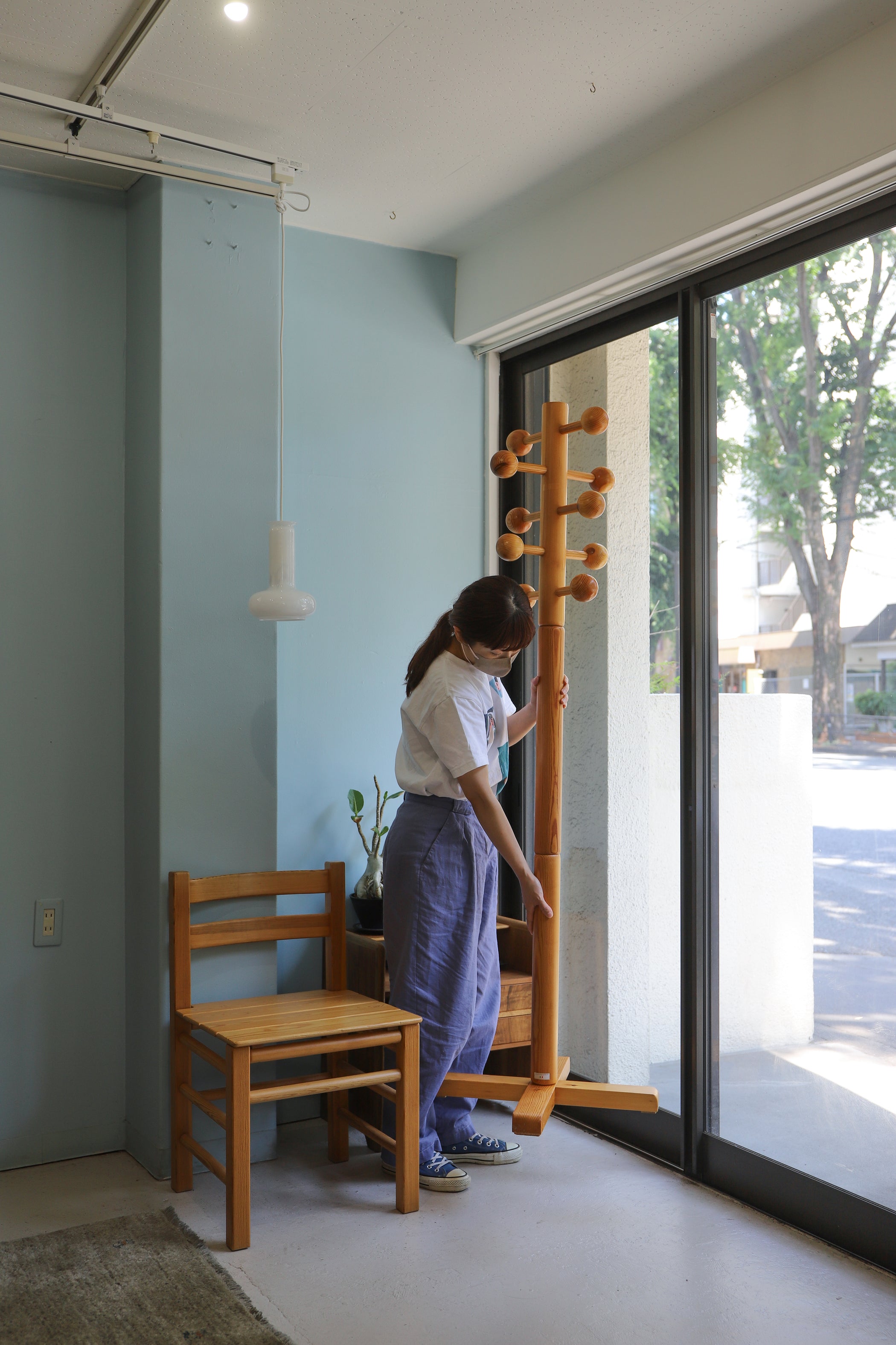 コートスタンド ハンガーラック パイン材 イタリアンモダン/Pinewood Coat Hanger Rack Italian Modern