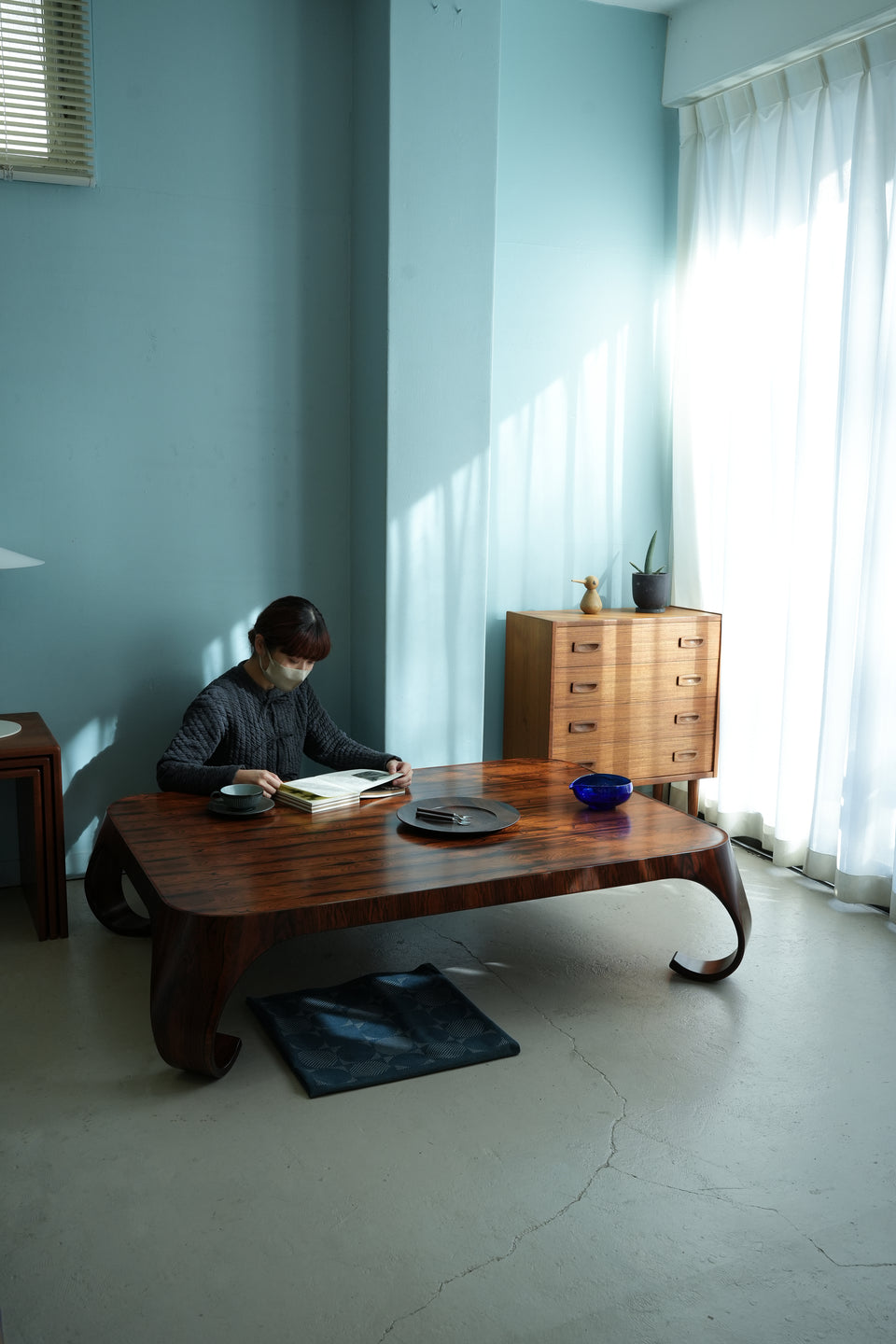 Japanese Modern Tendo Low Table Rosewood/天童木工 座卓 剣持勇 ローズウッド ジャパニーズモダン
