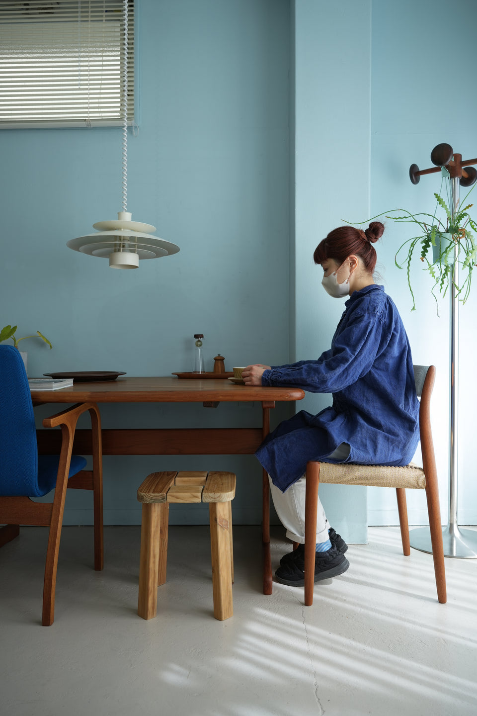 Japanese Vintage Teakwood Dining Table/ジャパンヴィンテージ ダイニングテーブル チーク集成材 北欧モダン
