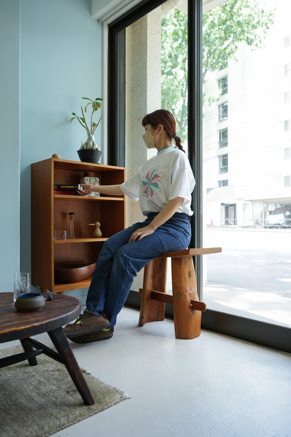 無垢材 ローテーブル スツール 民藝/Solid Wood Low Table Stool