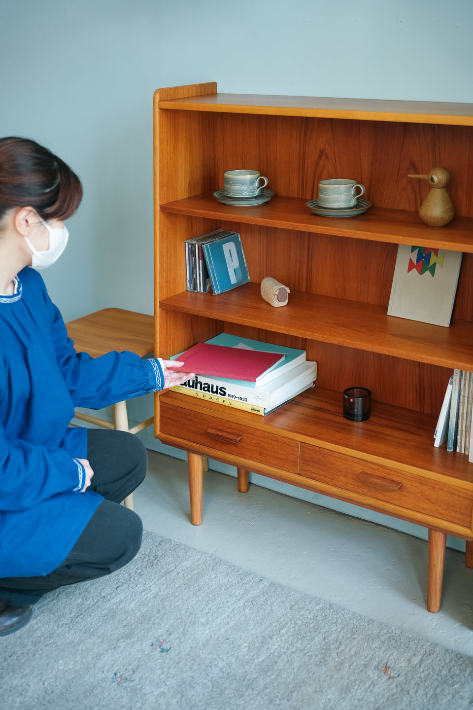 Swedish Vintage AB Möbelfabriken Örnen Bookcase with Drawer/スウェーデンヴィンテージ ブックケース 引き出し付