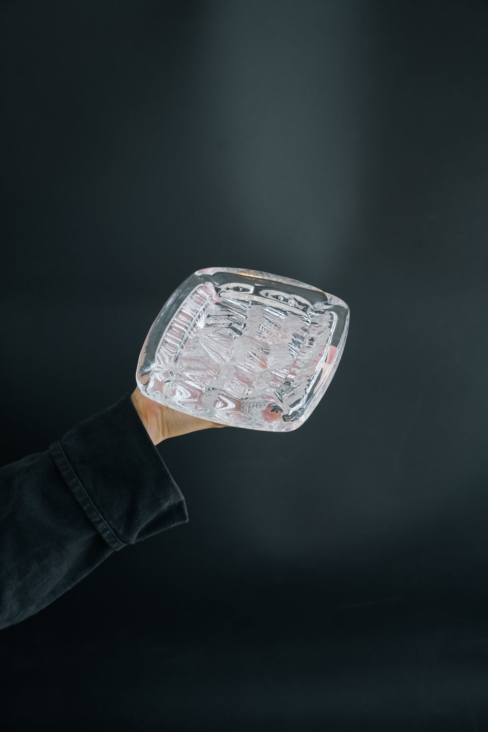 Swedish Vintage Nybro Glassworks Iceberg Tray Paul Isling/スウェーデンヴィンテージ ニーブロ ガラストレイ