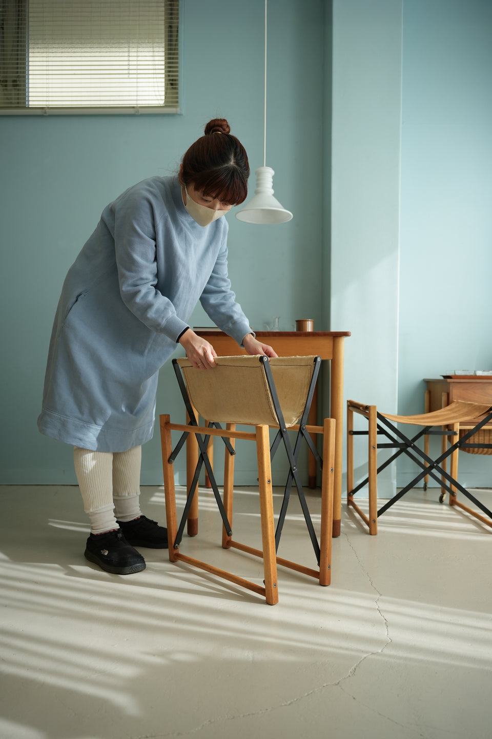 Vintage Folding Stool/ヴィンテージ 折りたたみスツール キャンバス地