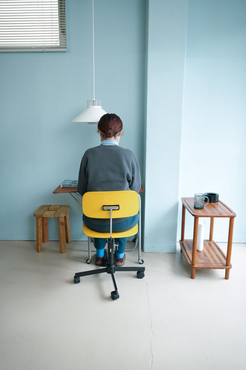 Vintage Rabami Chair STOLE-112 Yellow/デンマークヴィンテージ ラバミ キャスターチェア4本脚 北欧デザイン