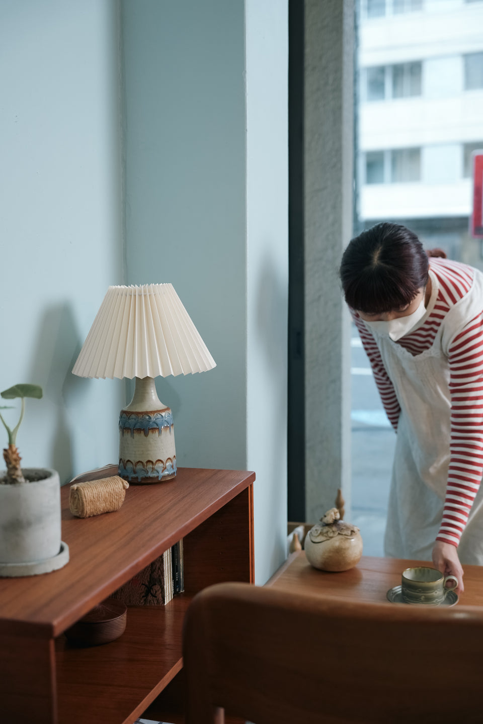 Soholm Table Lamp Beige&Blue Danish Vintage/デンマークヴィンテージ スーホルム テーブルランプ