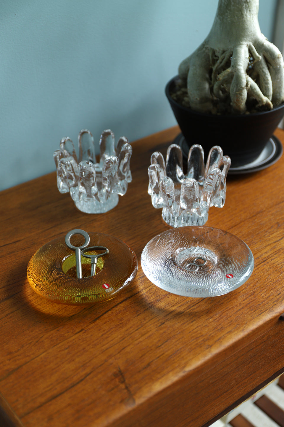 iittala Glass Candle Holder Kivi Nappi/イッタラ ガラス キャンドルホルダー キビ ナッピ 北欧インテリア