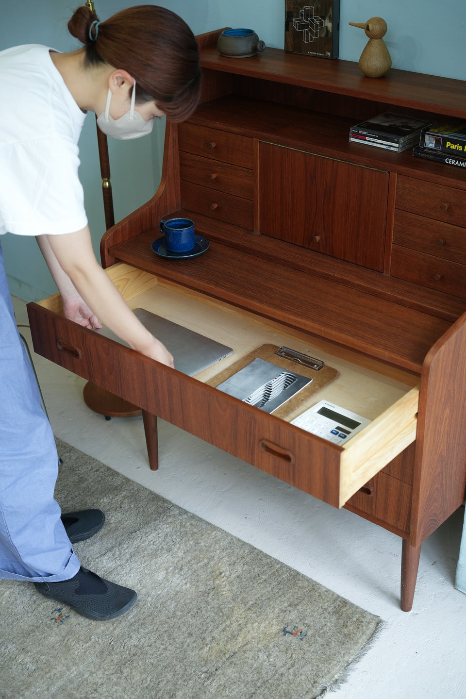 Danish Vintage Teak Writing Bureau Dresser/デンマークヴィンテージ ライティングビューロー ドレッサー 北欧家具
